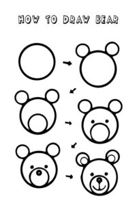 how to draw bear for kid